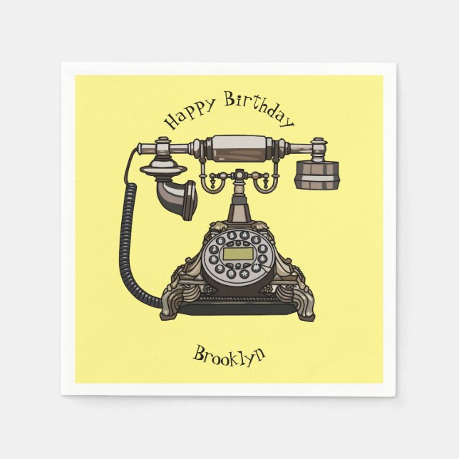 Servilleta De Papel Ilustracion personalizado de teléfono (Anverso)