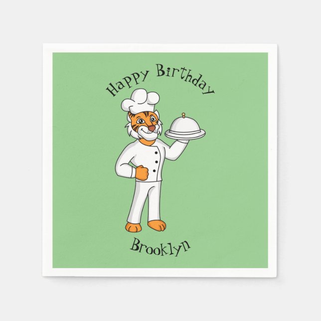 Servilleta De Papel Ilustracion personalizado de tigre gracioso (Anverso)