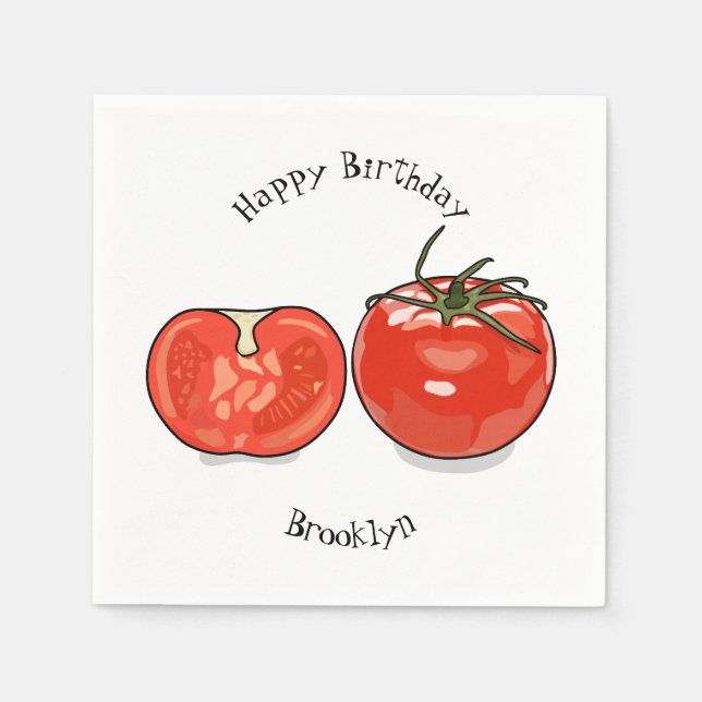 Servilleta De Papel Ilustracion personalizado de tomate (Anverso)