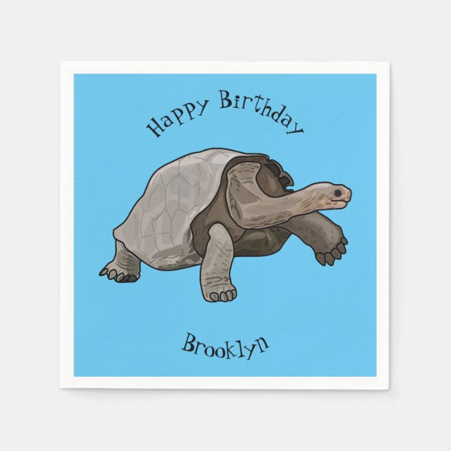 Servilleta De Papel Ilustracion personalizado de tortugas de Galápagos (Anverso)