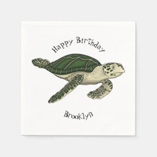 Servilleta De Papel Ilustracion personalizado de tortugas marinas