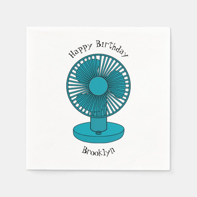 Servilleta De Papel Ilustracion personalizado de ventilador (Anverso)