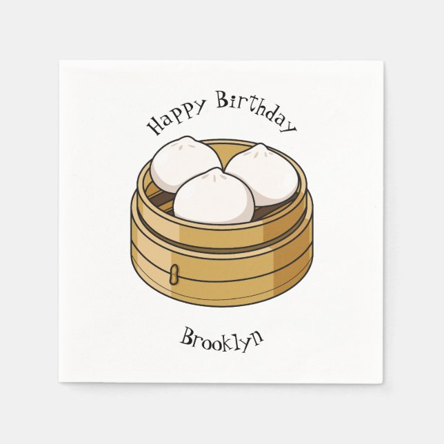 Servilleta De Papel Ilustracion personalizado Dim sum (Anverso)