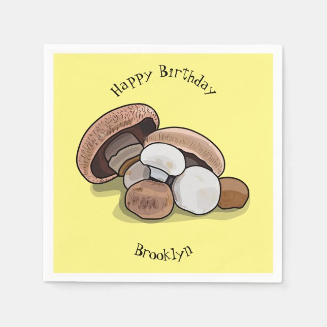 Servilleta De Papel Ilustracion personalizado hongo (Anverso)