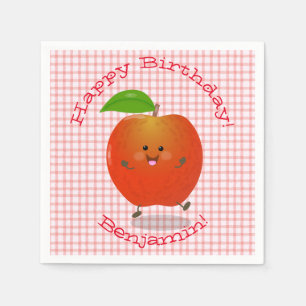Servilleta De Papel Ilustracion personalizado kawaii de manzana cantan