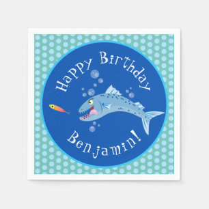 Servilleta De Papel Ilustracion personalizado pescador hambriento de B