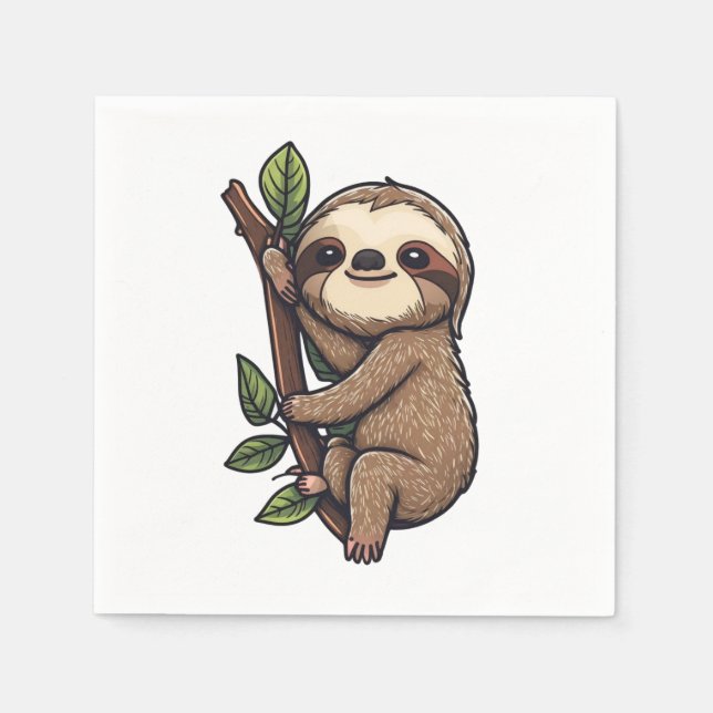 Servilleta De Papel Ilustracion personalizado Sloth (Anverso)