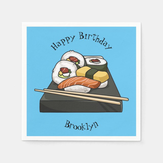 Servilleta De Papel Ilustracion personalizado Sushi (Anverso)