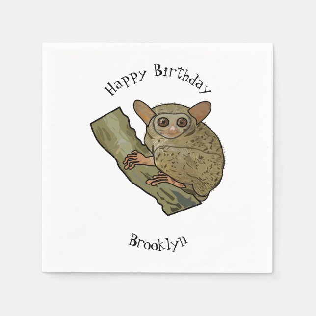 Servilleta De Papel Ilustracion personalizado Tarsier (Anverso)
