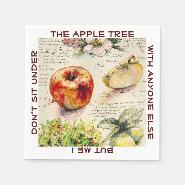 Servilleta De Papel ILUSTRACION Pintado EVE de Apple (Anverso)