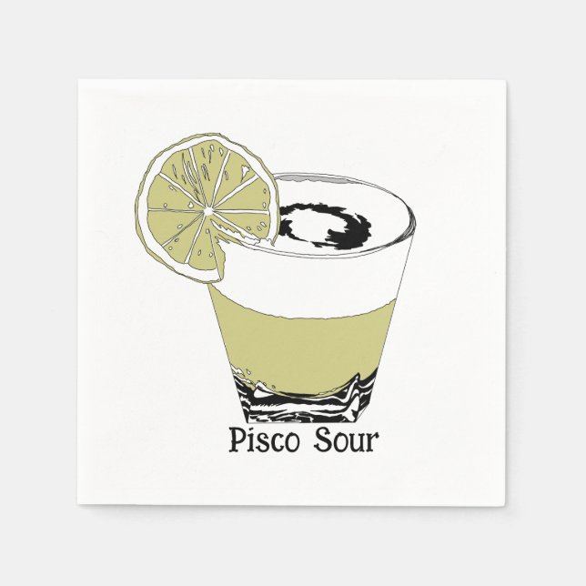 Servilleta De Papel Ilustracion Pisco Sour (Anverso)