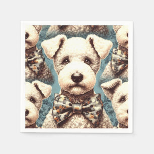 Servilleta De Papel Ilustracion Retro Bedlington Terrier