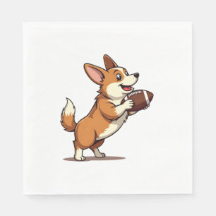 Servilleta De Papel Ilustración Retro Deportiva de Perro de Fútbol Cor