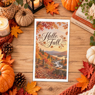 Servilleta De Papel Ilustración rústica de la temporada de otoño