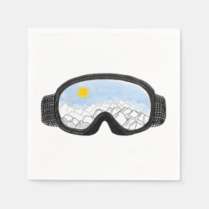 Servilleta De Papel Ilustracion Ski Goggles Mountain View