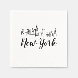 Servilleta De Papel Ilustracion Skyline de la ciudad de Nueva York