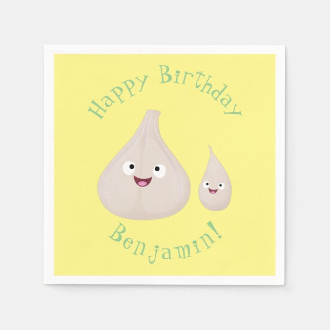 Servilleta De Papel Ilustracion vegetal de personalizado de ajo dulce (Anverso)