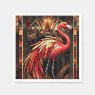 Servilleta De Papel Ilustracion vibrante Art Deco Flamingo
