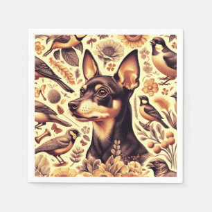 Servilleta De Papel Ilustracion Vintage Pinscher
