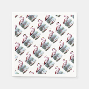 Servilleta De Papel Ilustracion Vintage Puna Flamingo