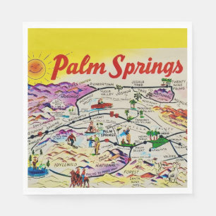 Servilleta De Papel Ilustrado Retro Palm Springs 