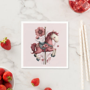 Servilleta De Papel Imagen de caballo de carrusel caprichoso