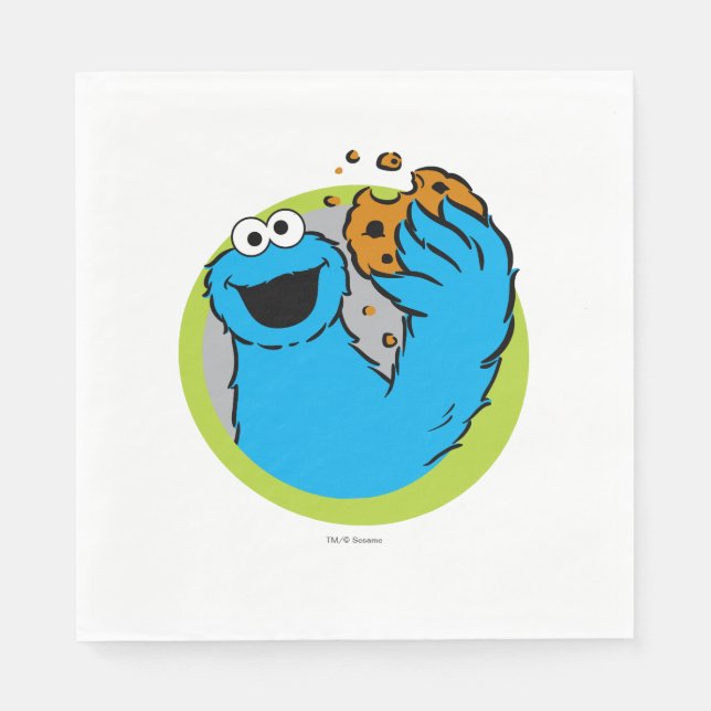 Servilleta De Papel Imagen de Cookie Monster (Anverso)