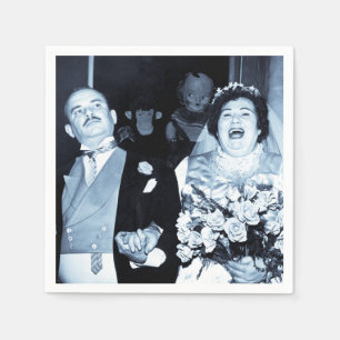 Servilleta De Papel Imagen de la boda de Vintage Happy Couple Funny Br