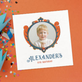 Servilleta De Papel Imagen del Escudo Real del Príncipe Azul Rojo Medi