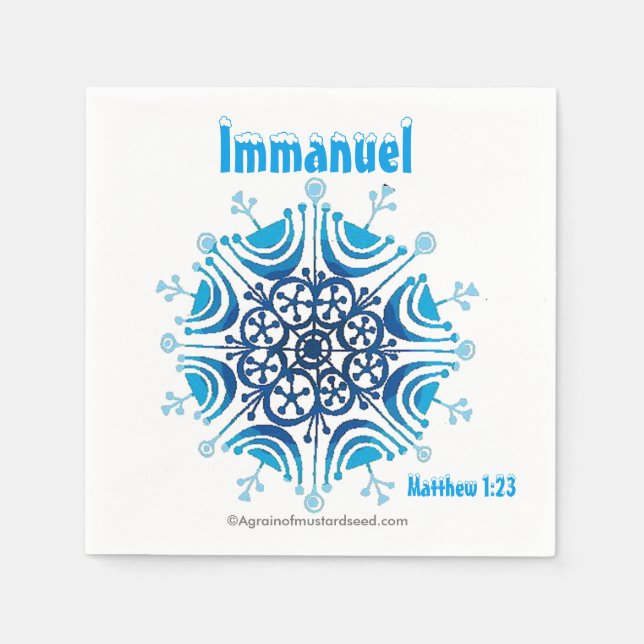 Servilleta De Papel Immanuel Dios con nosotros Navidades (Anverso)