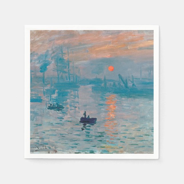 Servilleta De Papel Impresión Amanecer Claude Monet  (Anverso)