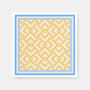 Servilleta De Papel Impresión Art Deco en colores vivos amarillo
