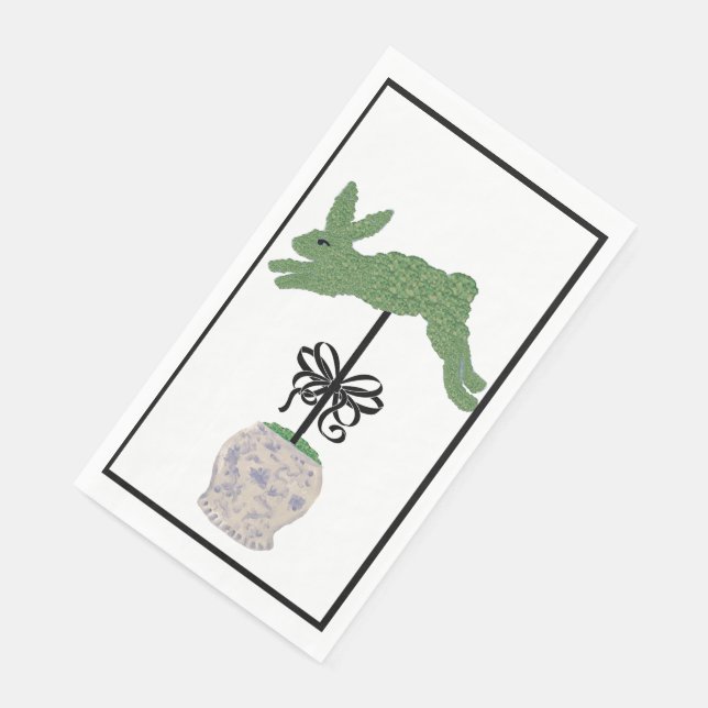 Servilleta De Papel Impresión artística de Bunny Rabbit Topiary Ginger (Esquina)