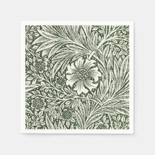 Servilleta De Papel Impresión artística floral verde caléndula de Will
