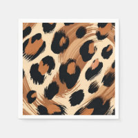 Impresión de Animal Leopardo Pintado de Negro Marr