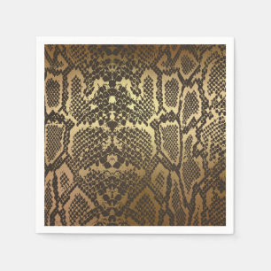 Servilleta De Papel Impresión de Animal Piel de Serpiente Glam Moderna