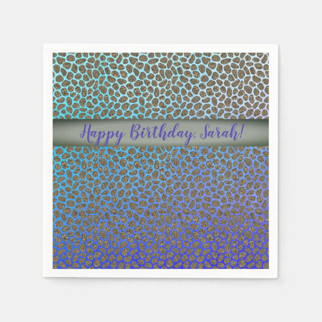 Servilleta De Papel Impresión de animales mosaicos modernos (Anverso)