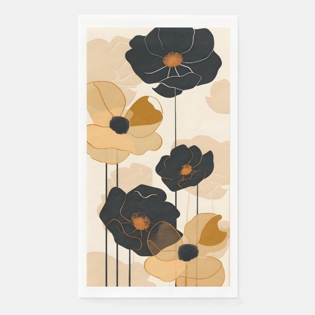Servilleta De Papel Impresión de arte floral moderno (Anverso)