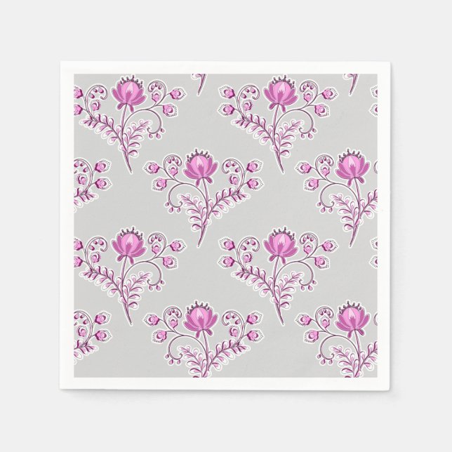 Servilleta De Papel Impresión de bloques florales. (Anverso)