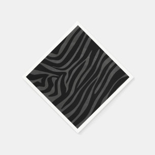 Servilleta De Papel Impresión de cebra negra y gris