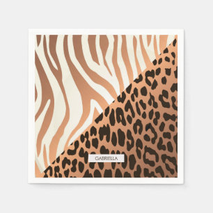 Servilleta De Papel Impresión de cebra y leopardo