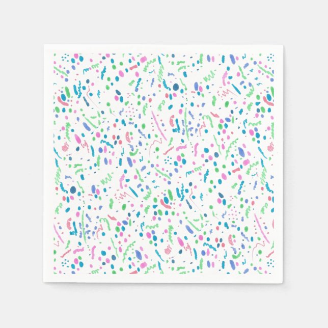 Servilleta De Papel Impresión de confetti pastel (Anverso)