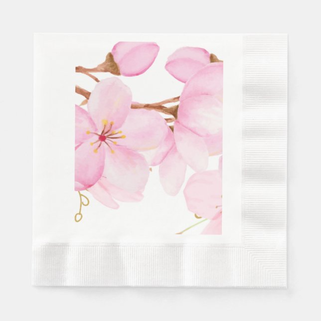 Servilleta De Papel Impresión de Flor de Cerezo (Anverso)