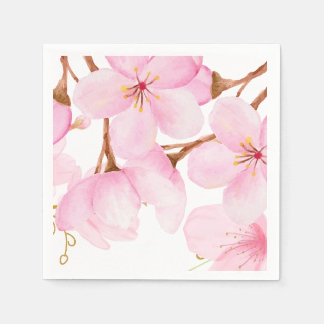 Servilleta De Papel Impresión de Flor de Cerezo (Anverso)