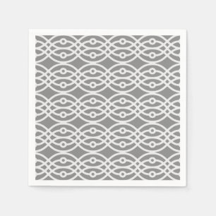 Servilleta De Papel Impresión de kimono, gris oscuro y gris plateado