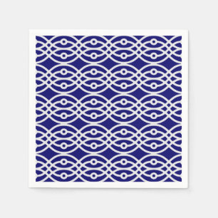 Servilleta De Papel Impresión de kimono, gris plateado y azul marino
