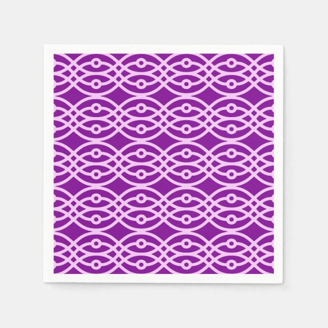 Servilleta De Papel Impresión de kimono, morado y lavanda (Anverso)