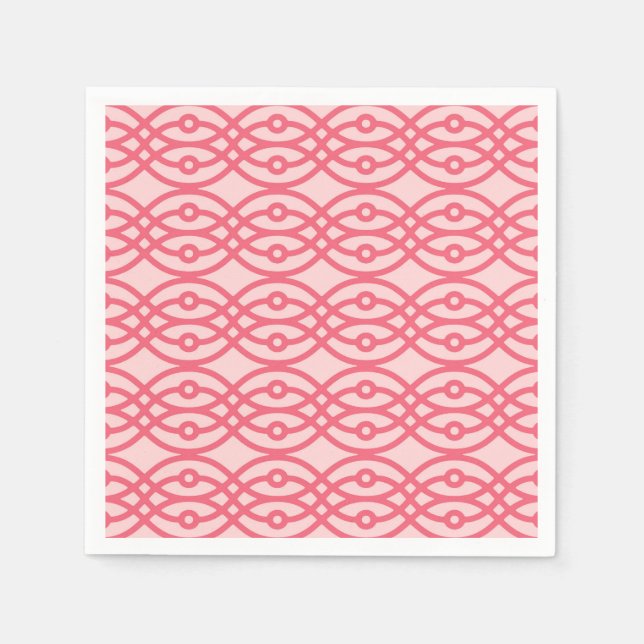 Servilleta De Papel Impresión de kimono, rosa de coral (Anverso)