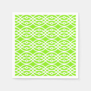 Servilleta De Papel Impresión de kimono, verde cal y blanco