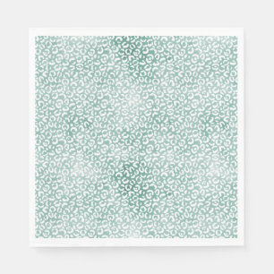 Servilleta De Papel Impresión de Leopardo Blanco Girly Mint